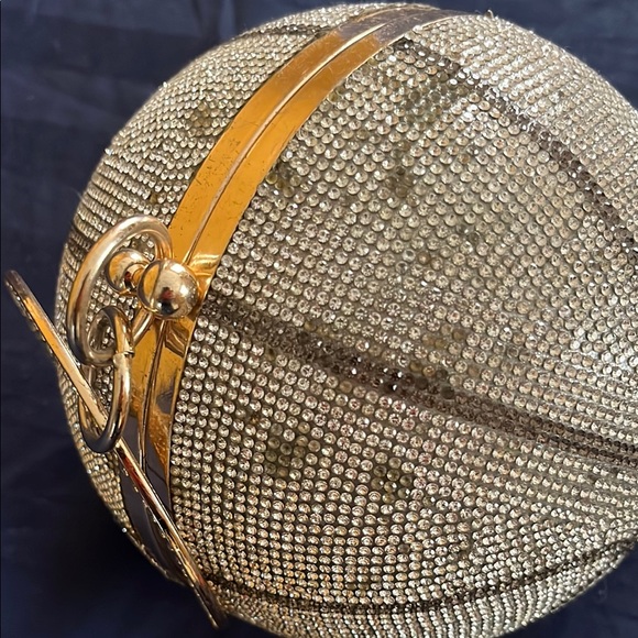 Silver Rhinestone Ball Clutch - Picture 2 of 5